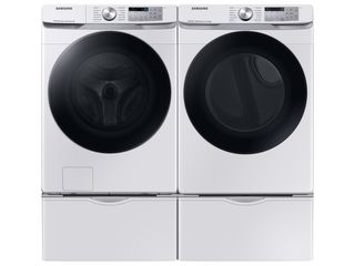 WF45B6300AW | DVE45B6300W - Samsung 4.5 cu. ft. Front Load Washer & 7.5 cu. ft. Electric Dryer Pair in Champagne INCLUDES PEDESTALS!