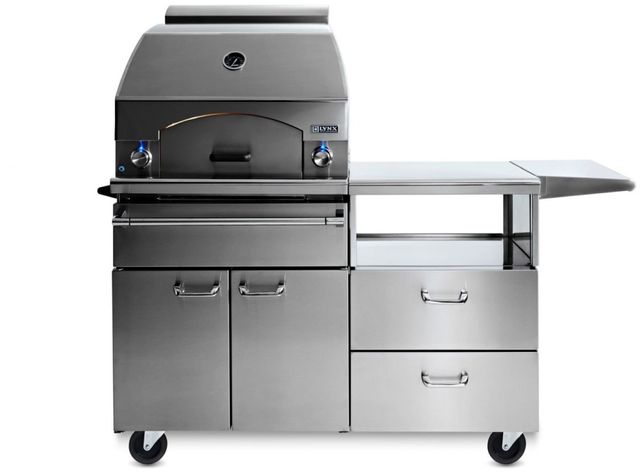 Lynx® 30" Napoli Outdoor Oven™ On Stainless Steel Mobile Kitchen Cart-1