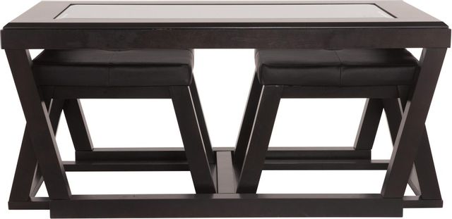 Signature Design by Ashley® Kelton Espresso Coffee Table with Two Nesting Stools-2
