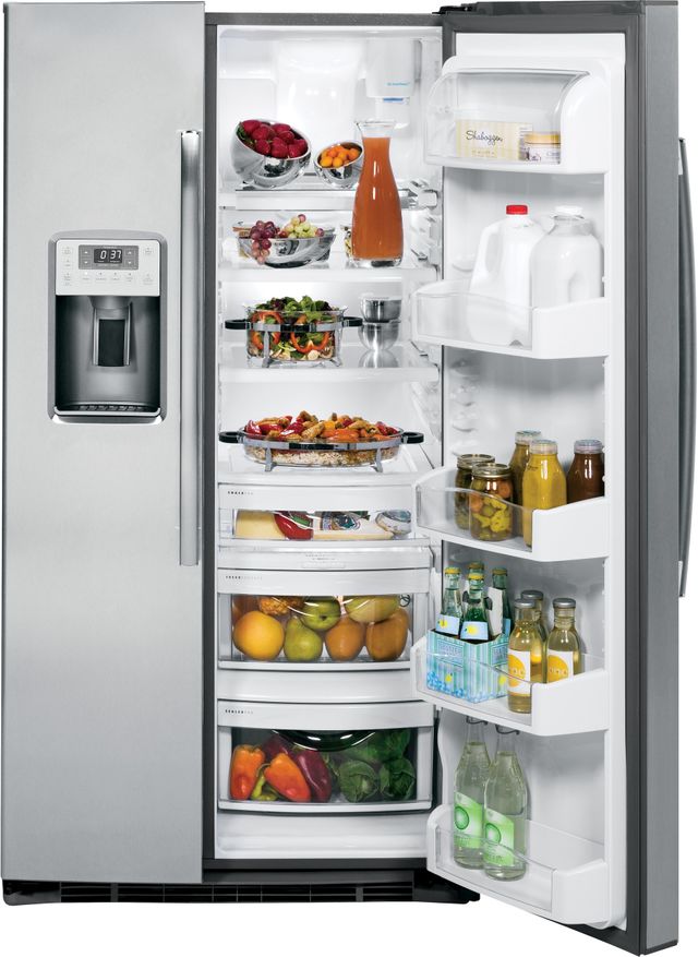 GE Profile™ Series 25.26 Cu. Ft. Stainless Steel Side-by-Side Refrigerator 4