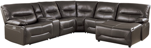 Homelegance® Dyersburg 6-Piece Brown Power Reclining Sectional with Right Chaise