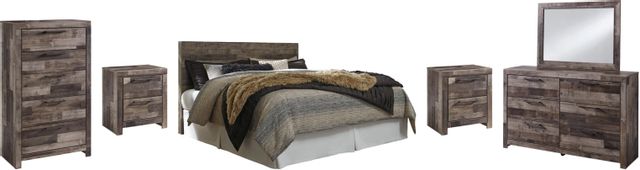 Benchcraft® Derekson 6-Piece Multi Gray King Panel Headboard Bedroom Set