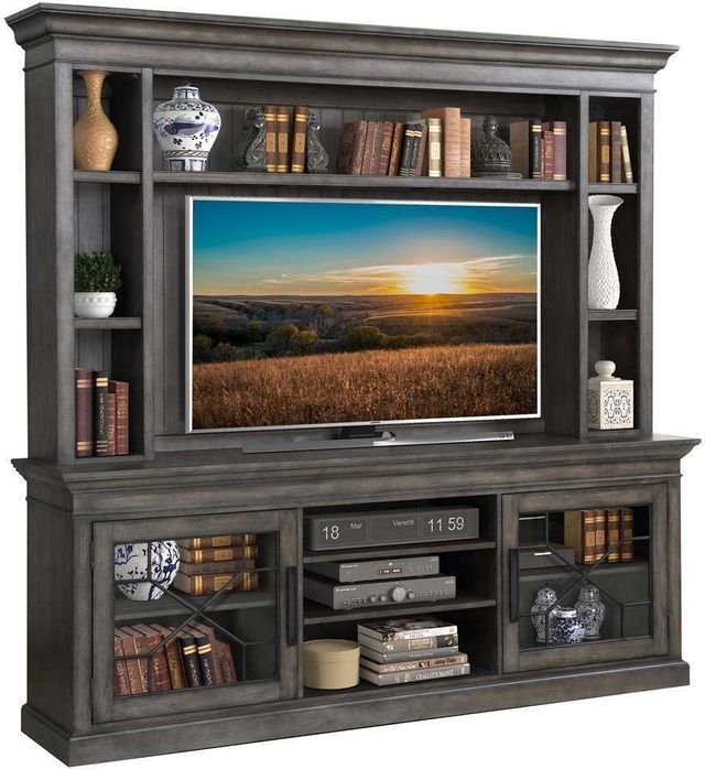 Parker House® Sundance Smokey Grey 92" Console with Hutch and Backpanel 0