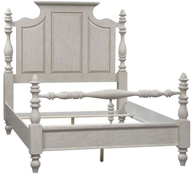 Liberty Furniture High Country Antique White King Poster Bed 0