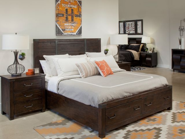 Magnussen Home® Pine Hill Rustic Pine Complete Queen Panel Storage Bed-3