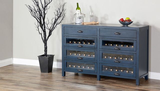 Sunny Designs Fountain Pen Blue Server with Wine Rack