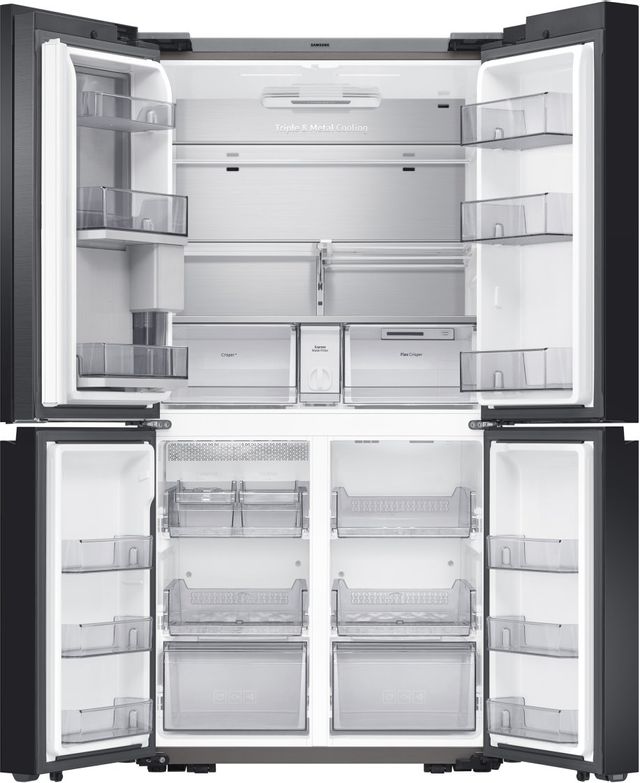 Samsung Bespoke 29.0 Cu. Ft. Matte Black Steel 4-Door Flex French Door Refrigerator in Customizable Panel 11