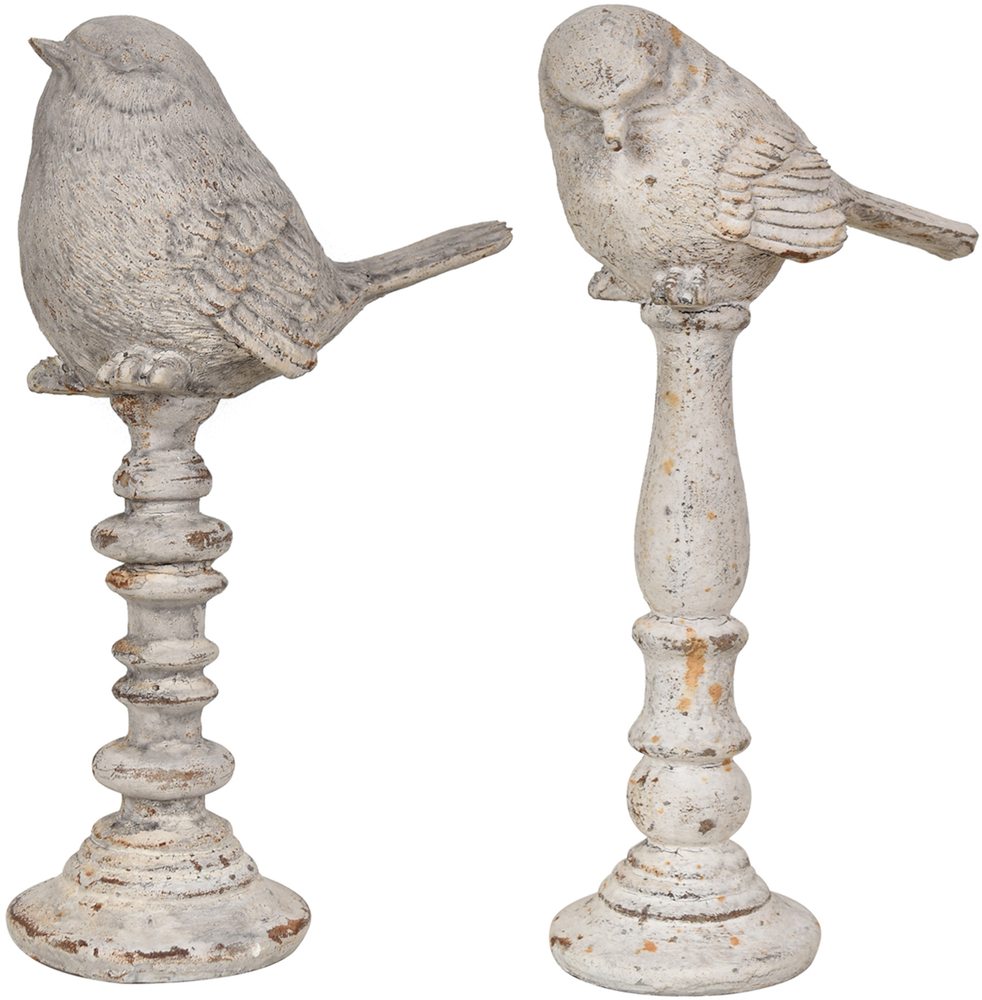 Crestview Collection Birdsong Post Rustic White & Grey Finial