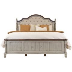 Rustic Imports Lenox King Bed with Upholstered Headboard