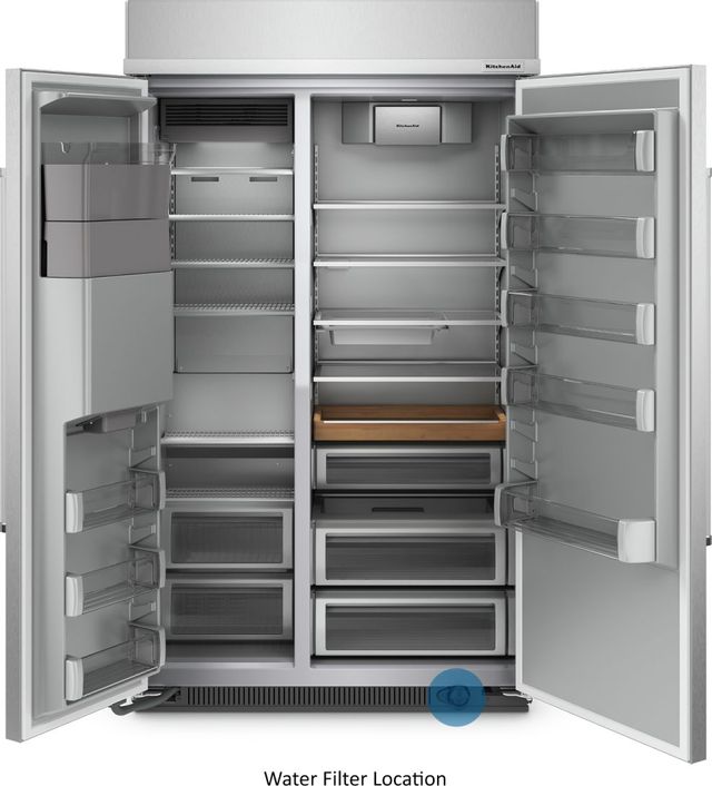 KitchenAi® 29.4 Cu. Ft. PrintShield™ Stainless Steel Built In Side-by-Side Refrigerator 4