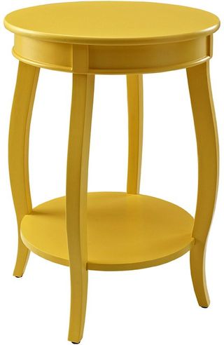 Powell® Yellow Round Table with Shelf