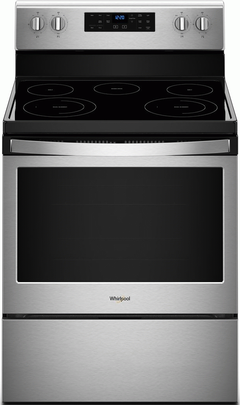 Whirlpool® 30" Free Standing Electric Range-Black-on-Stainless-WFE525S0HS