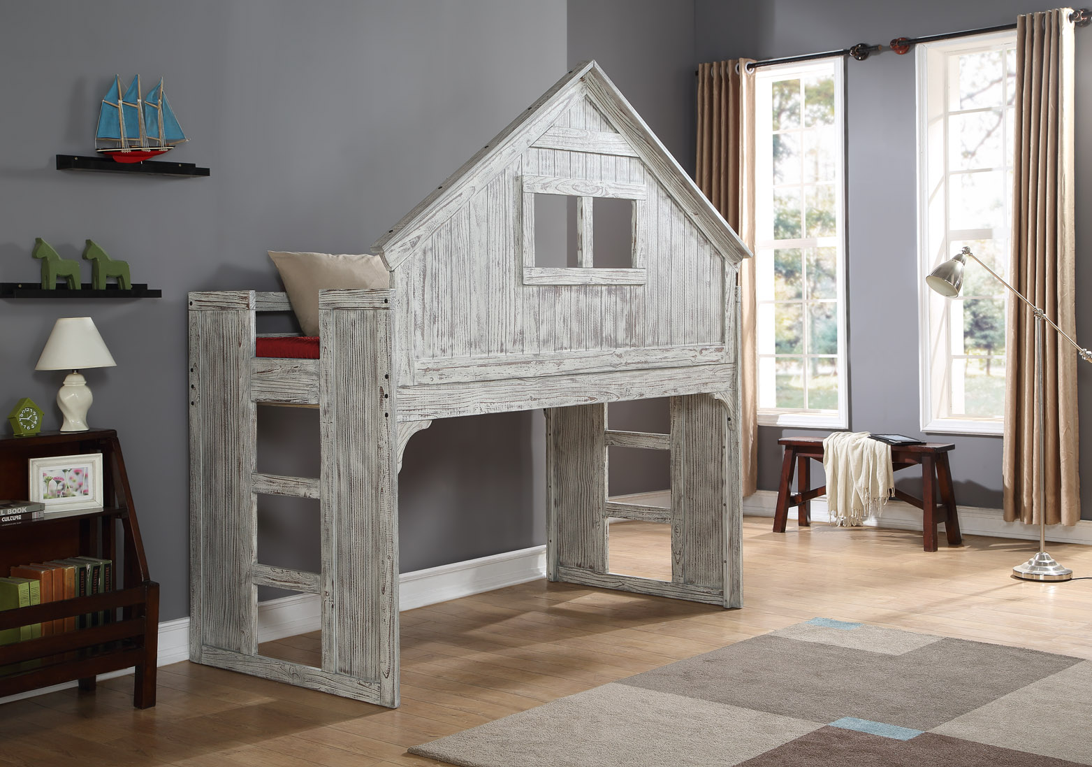 Donco Trading Company Driftwood Clubhouse Loft Bed