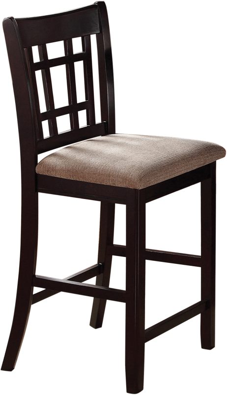 Coaster® Lavon Set of 2 Lattice Back Tan Espresso Counter Height Chairs