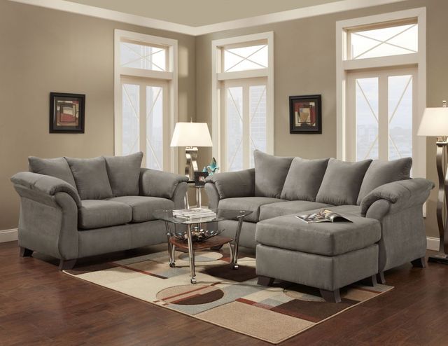 Affordable Furniture Sensations Grey Sofa with Chaise-1