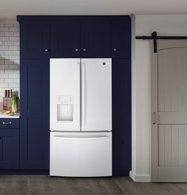 GE® 25.6 Cu. Ft. High-Gloss White Freestanding French Door Refrigerator 8