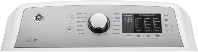 GE® 7.4 Cu. Ft. White Front Load Gas Dryer 3