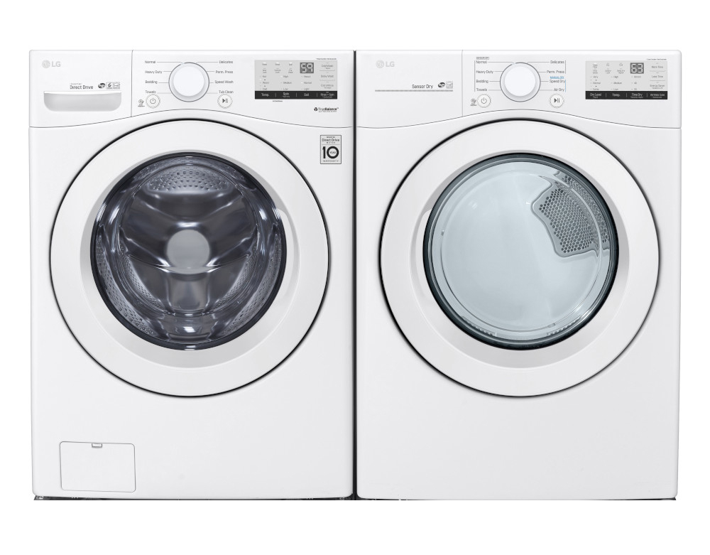 WM3400CW | DLE3400W - LG Front Load Pair Special With a 4.5 Cu Ft Washer and a 7.4 Cu Ft Electric Dryer