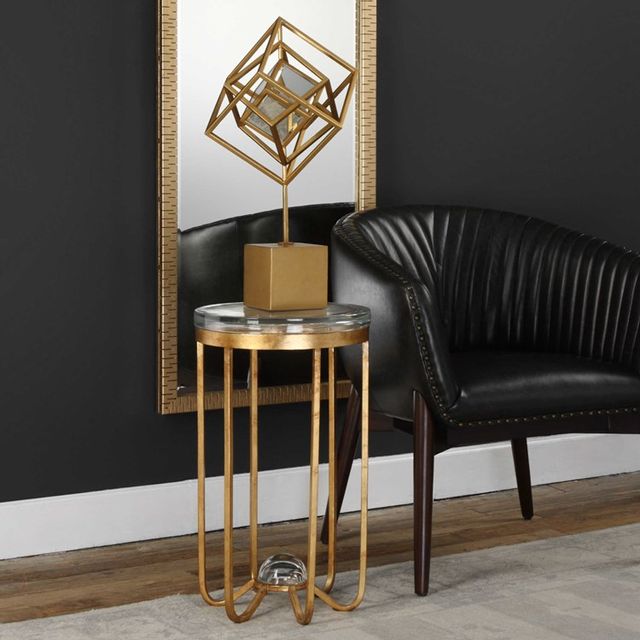 Uttermost® Allura Antiqued Gold Leaf Accent Table 5