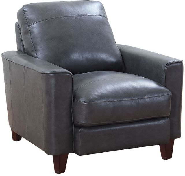 Leather Italia™ Chino Gray Leather Chair-1