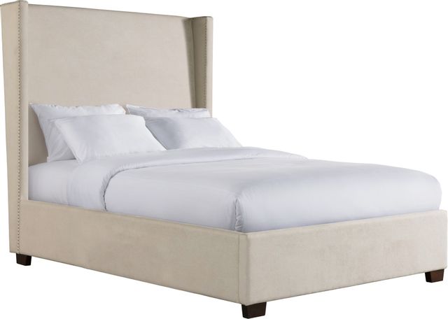 Elements International Magnolia Sand Queen Upholstered Bed-0