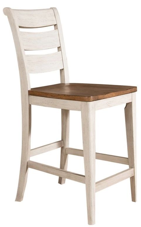 Liberty Farmhouse Reimagined Two-Tone Ladder Back Counter Chair