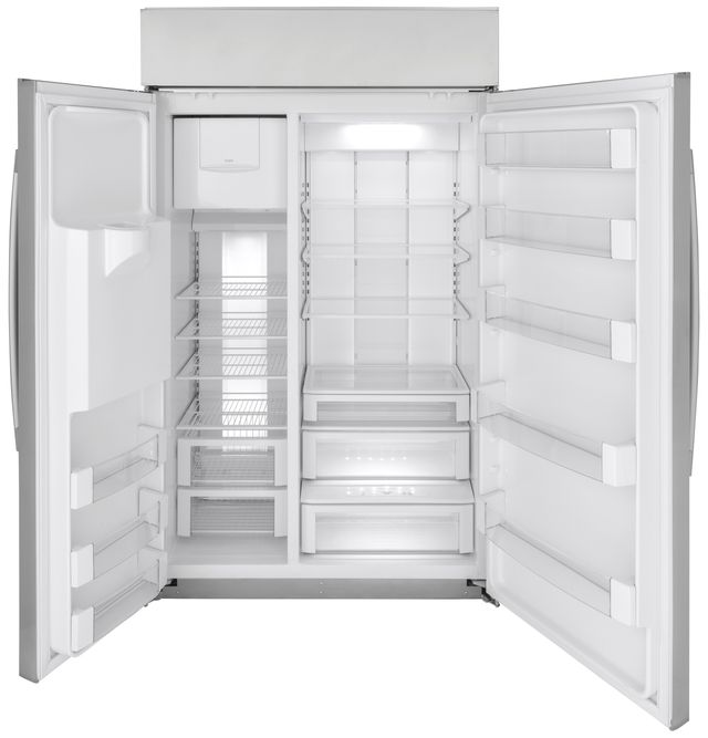 GE Profile™ 28.7 Cu. Ft. Stainless Steel Built In Side-by-Side Refrigerator-PSB48YSNSS-1