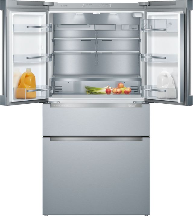 Bosch® 800 Series 20.5 Cu. Ft. Stainless Steel Counter Depth French Door Refrigerator-2