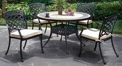 Furniture of America® Charissa Antique Black 5-Piece Round Patio Table Set