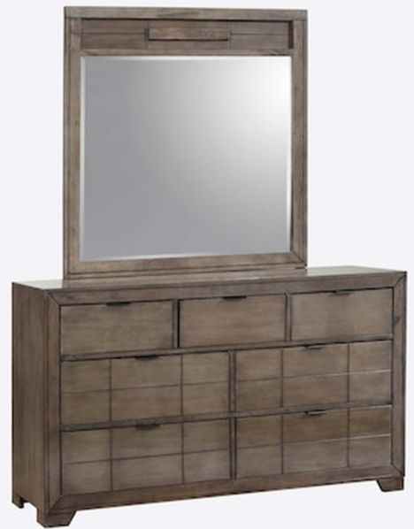 Elements International Logic Grey Dresser and Mirror Set | Bob Mills ...