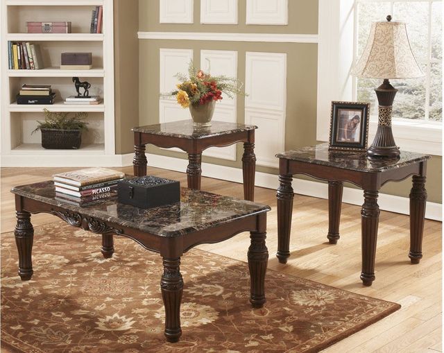 Signature Design by Ashley® North Shore 3 Piece Dark Brown Occasional Table Set 1