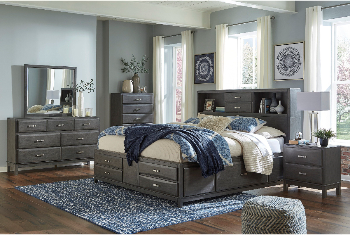 Signature Design by Ashley® Caitbrook Gray Storage Bed with 8 