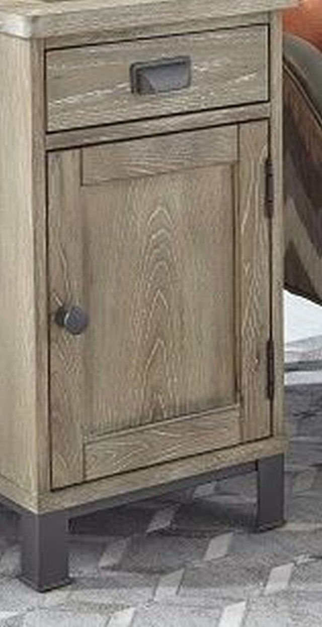 Null Furniture 9918 Distressed Acorn Chairside Cabinet 1