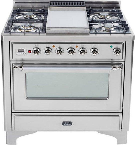 Ilve® Majestic Series 36" Free Standing Gas Range-Stainless Steel