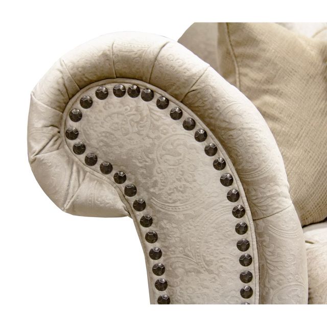 Aria Designs Lorraine Sand Paisley Tufted Sofa-3