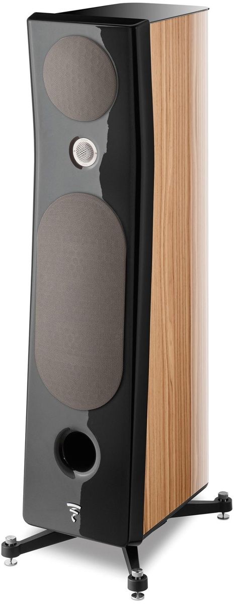 Focal® Kanta 8" Deep Black and Walnut High Gloss Floor Standing Speaker 1