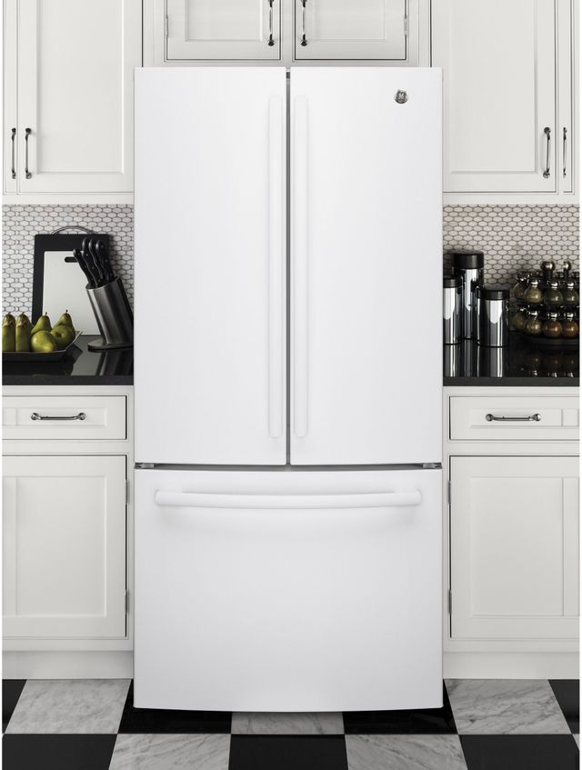 GE® Series 24.8 Cu. Ft. White French Door Refrigerator-GNE25JGKWW-2