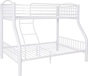 Powell® Heavy White Twin/Full Metal Bunk Bed