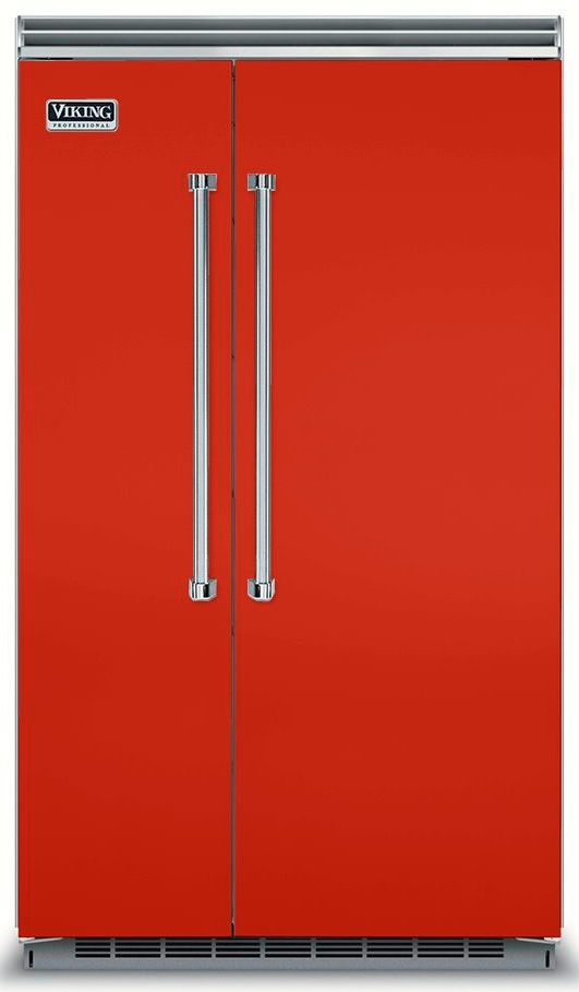 Viking® 5 Series 29.05 Cu. Ft. Apple Red Built In Side By Side Refrigerator