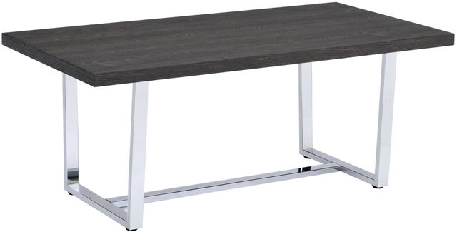 Elements International Nadia 3-Piece Oak Chrome Table Set-1