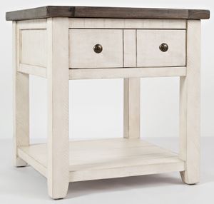 Jofran Inc. Madison County Vintage White End Table