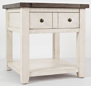 Jofran Inc. Madison County Vintage White End Table