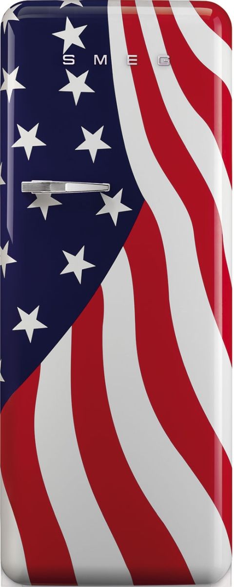 Smeg 50's Retro Style 9.9 Cu. Ft. American Flag Top Freezer Refrigerator