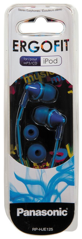 Panasonic® ErgoFit Blue In-Ear Earbud Headphones 1