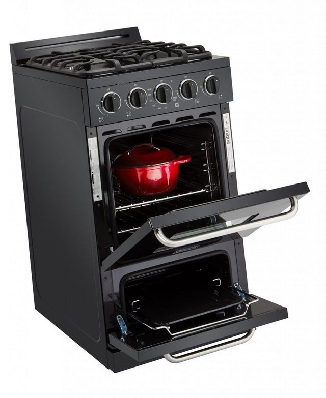 Unique® Appliances Classic 20" Black Freestanding Liquid Propane Gas Range 4