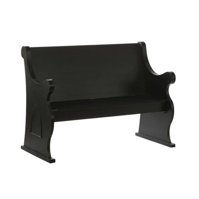 Uma Home Black Pew Bench with Storage-0