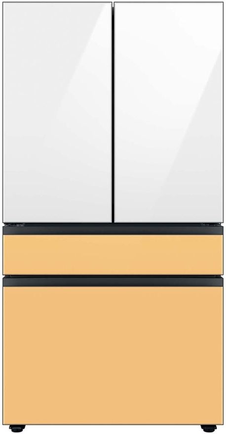 Samsung Bespoke 36" Sunrise Yellow Glass French Door Refrigerator Bottom Panel 5