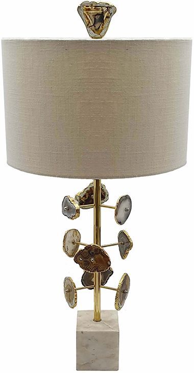 A & B Home Brass/White Table Lamp-0