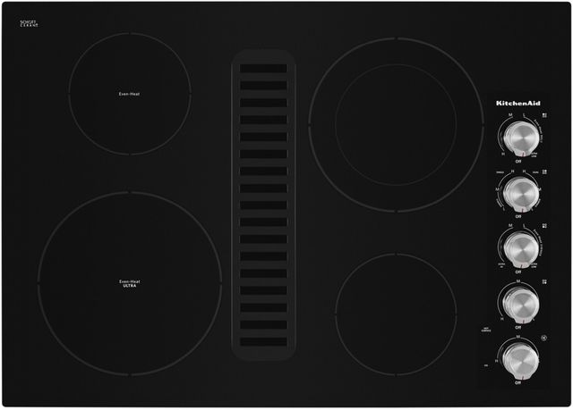 KitchenAid® 30" Black Electric Downdraft Cooktop-0