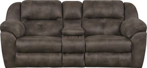 Catnapper® Ferrington Dusk Power Reclining Console Lay Flat Loveseat with Storage and Cupholders